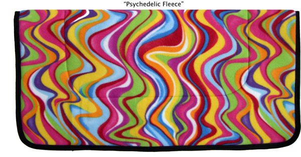 PSYCHEDELIC COLORFUL TIEDYE WESTERN SADDLE PAD BLANKET LINER  