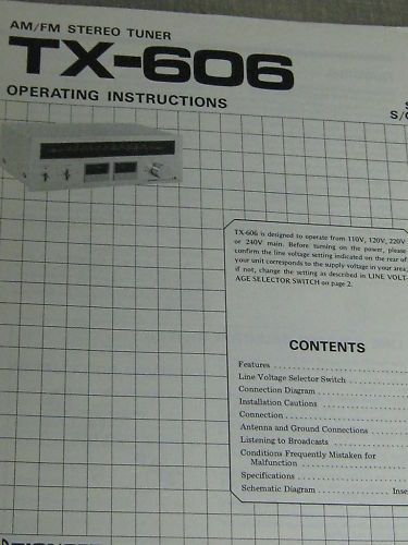 PIONEER TX 606 TUNER OPERATING INSTRUCTIONS  