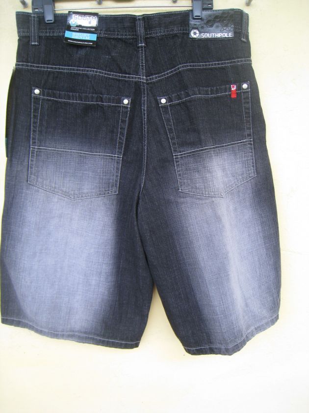 New South Pole In Line Urban Denim Jean Shorts  