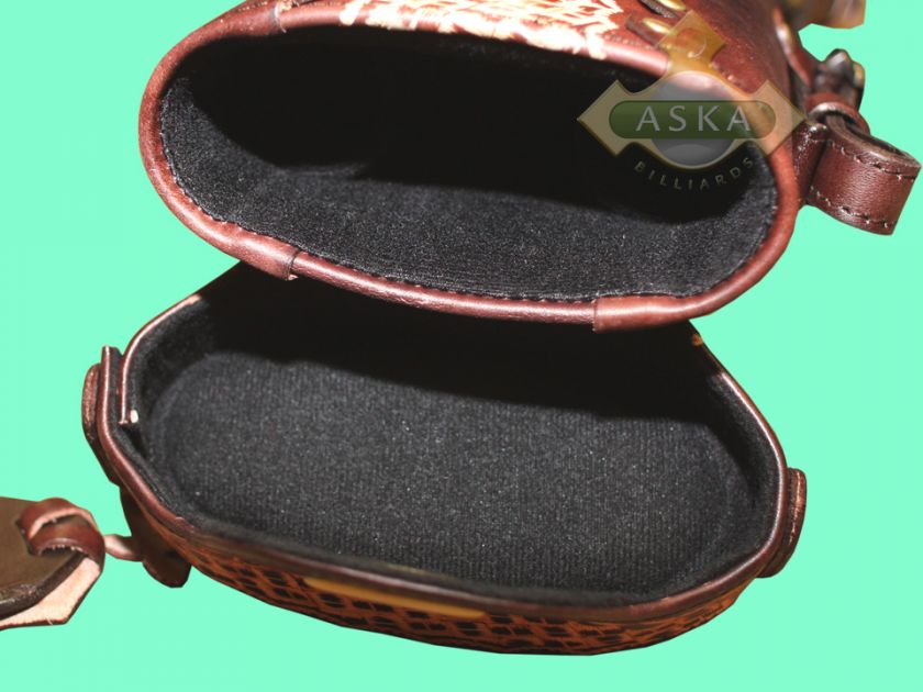 Leather Pool cue case 2x4 Aska C24M09 Brown  