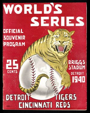 1940 World Series Program Tigers vs Reds Great Item  