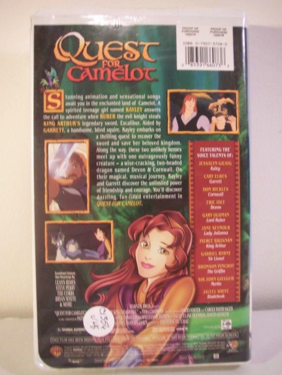 QUEST FOR CAMELOT Childrens VHS Tape Warner Bros 085391660736  