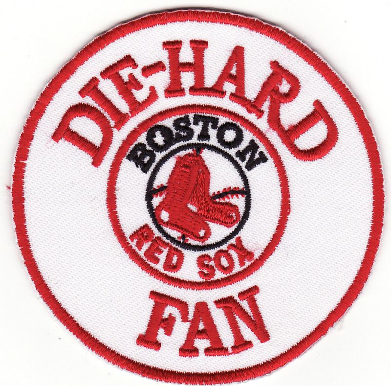 Boston Red Sox Die Hard Fan 3 Round Iron On Patch New  