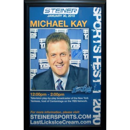   NEW YORK YANKEES YES ESPN ANNOUNCER SIGNED MATTE FRAME STEINER 23x35