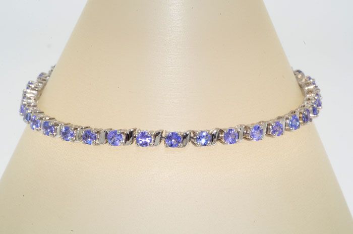 500 4.00CT TANZANITE TENNIS BRACELET ROUND CUT WOW  