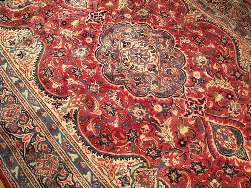 7x11 Beautiful Handmade Antique Persian Kashan Wool Rug  