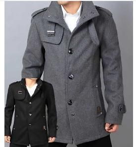 3011 NWT MENS WOOL LONG Jacket coat TRENCH SIZE M  XXXL  