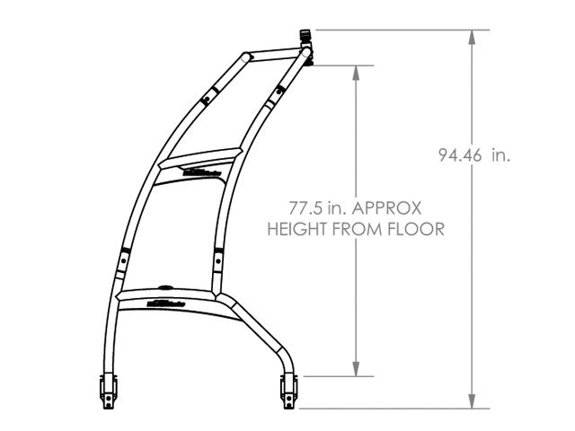 WAKEBOARD TOWER UNIVERSAL FOLDING FOR PONTOON BOATS POLISHED ALUMINUM 