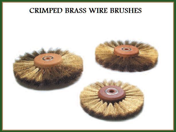 JTA CRIMPED BRASS SOFT WIRE 6”DIA. WHEEL SCRATCH BRUSH 4 ROW FOR 